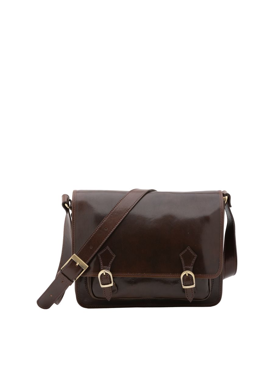 Klassische Leder-Satchel-Umhängetasche