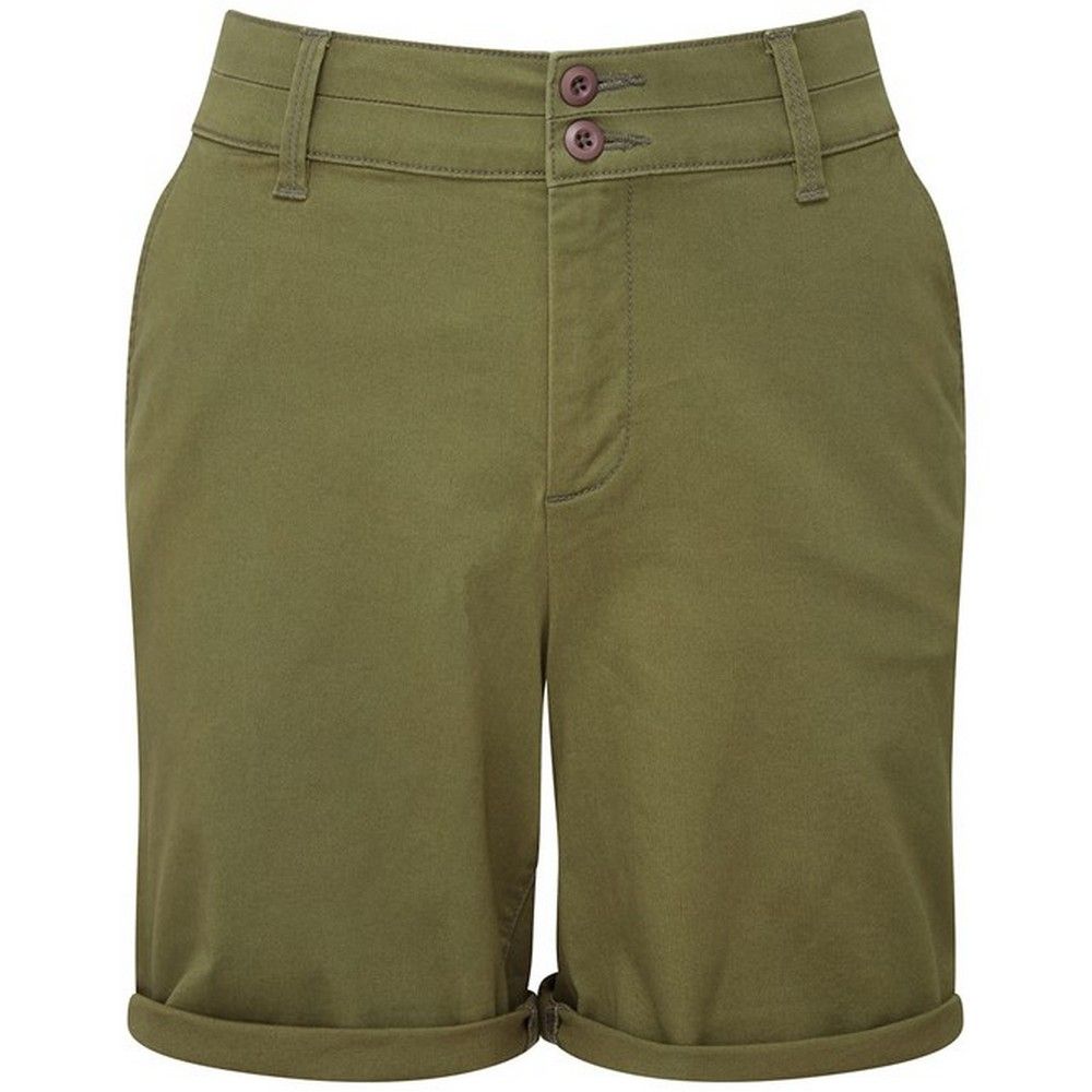 Olive Chino Shorts mit Aufschlag