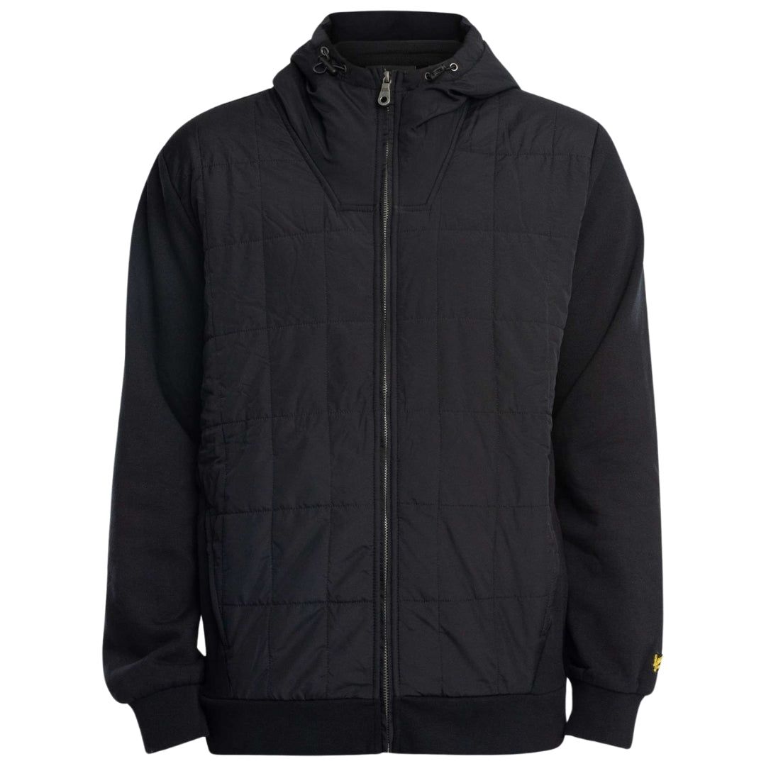 Gesteppte Hybrid-Zip-Hoodie-Jacke
