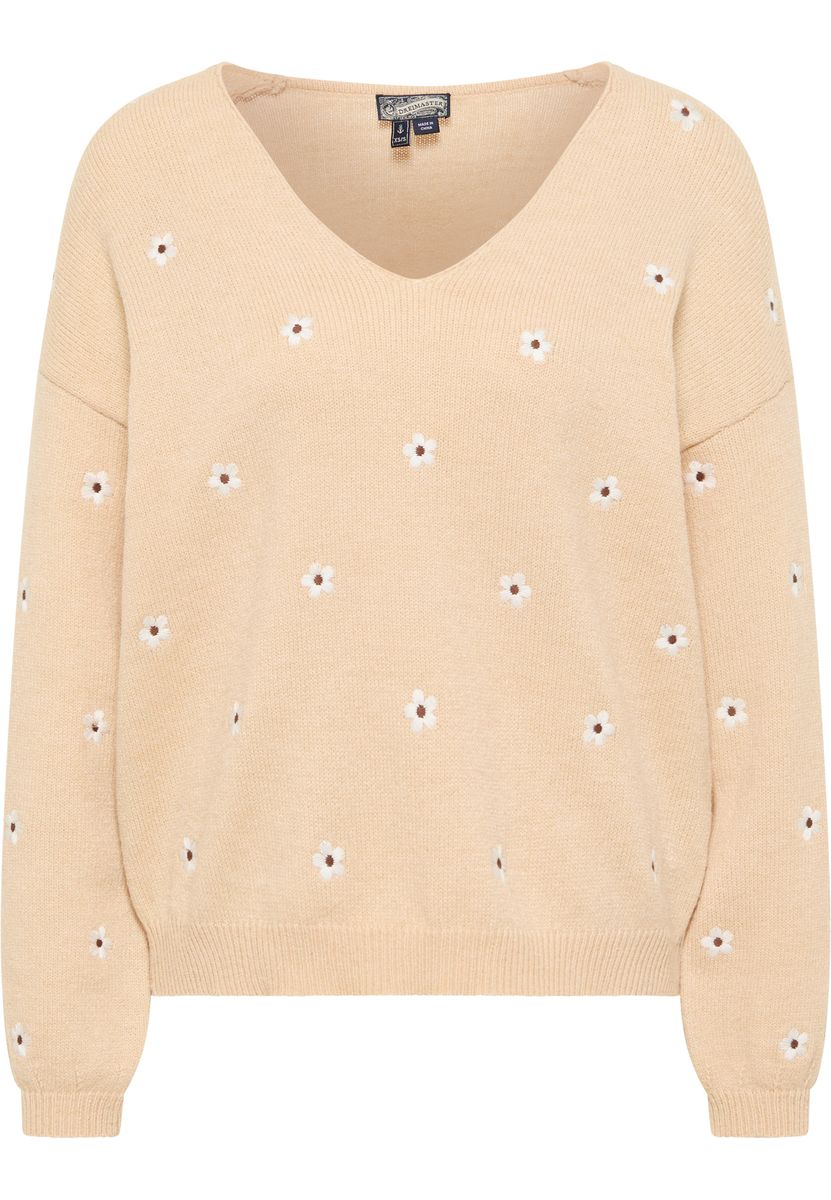 Dreimaster Strickpullover Damen Beige