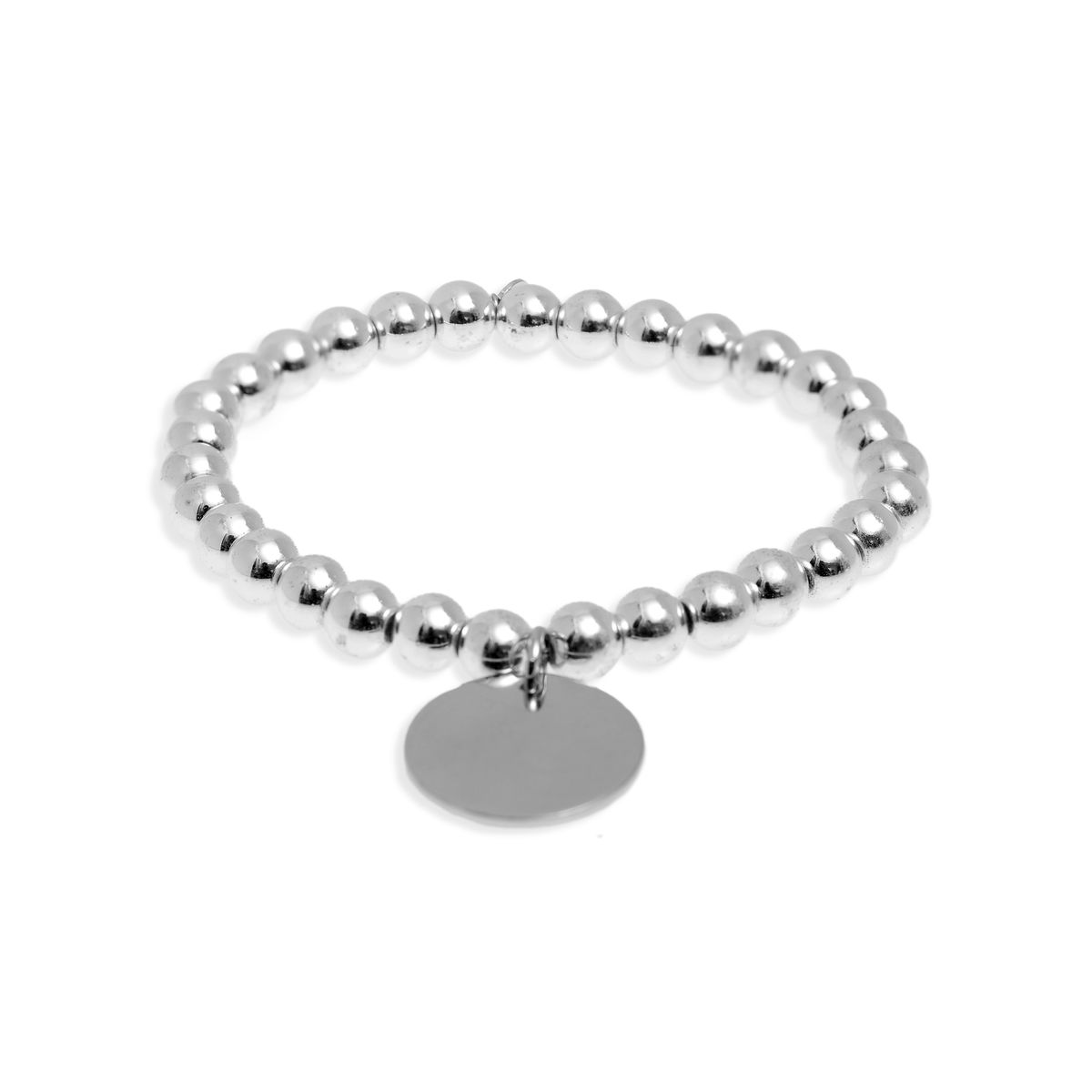 Silbernes Perlenarmband mit Anhänger