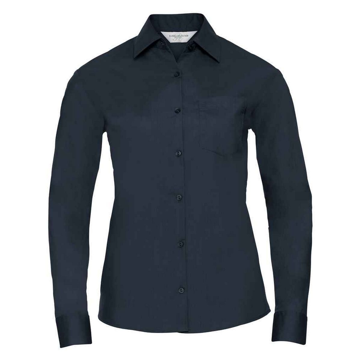 Russell Collection - Formelles Hemd Pflegeleicht für Damen Langärmlig (Dunkelblau)