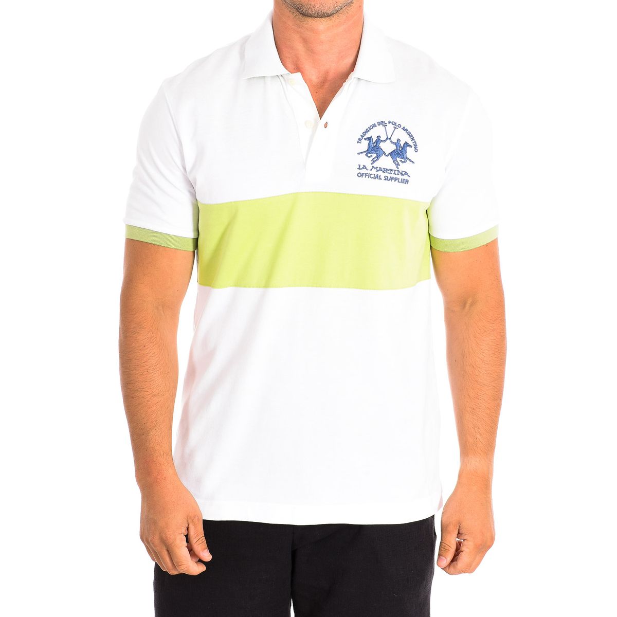 Gestreiftes Baumwoll-Poloshirt mit Logo
