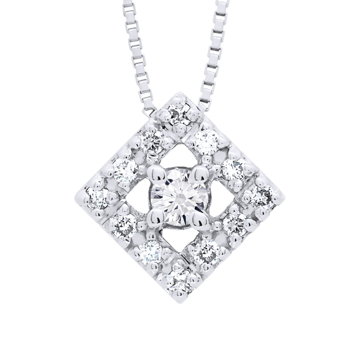 Halskette mit geometrischem Diamantanhänger