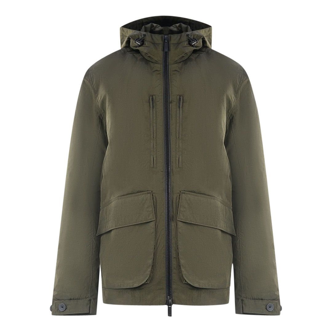 Olivgrüne Kapuzenjacke, leichte Jacke