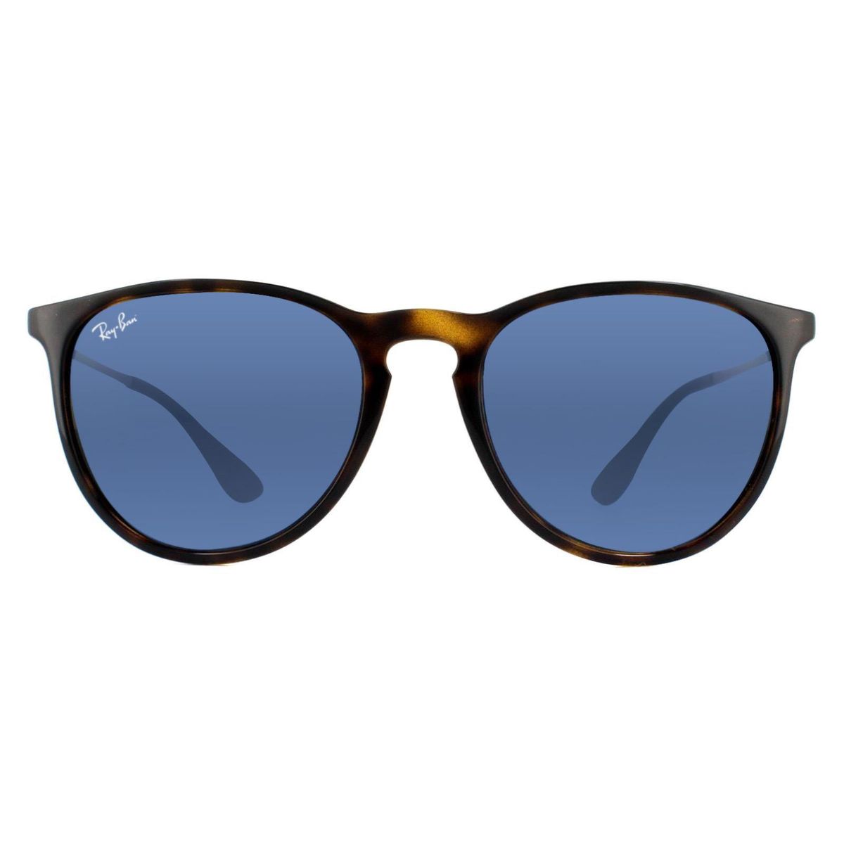 Runde Havana Sonnenbrille mit blauen Gläsern