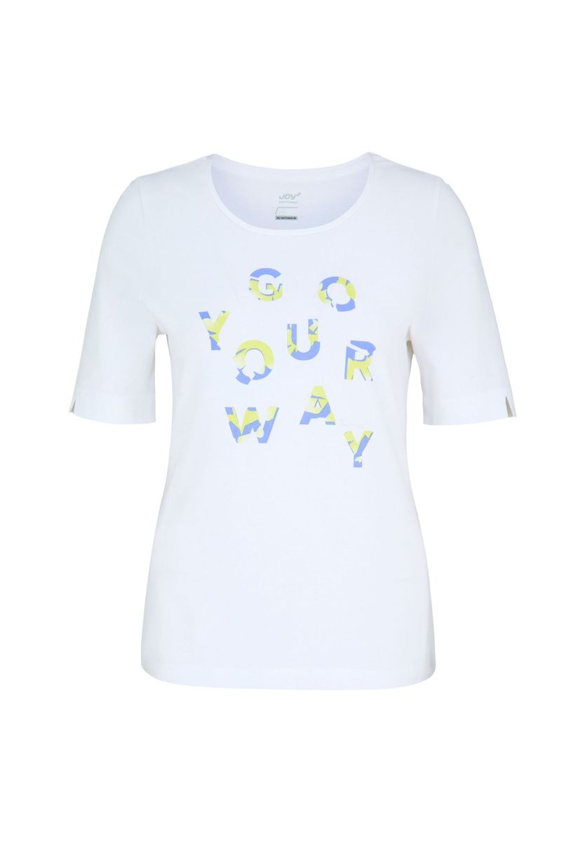 Weißes Baumwollmischgewebe Grafik T-Shirt