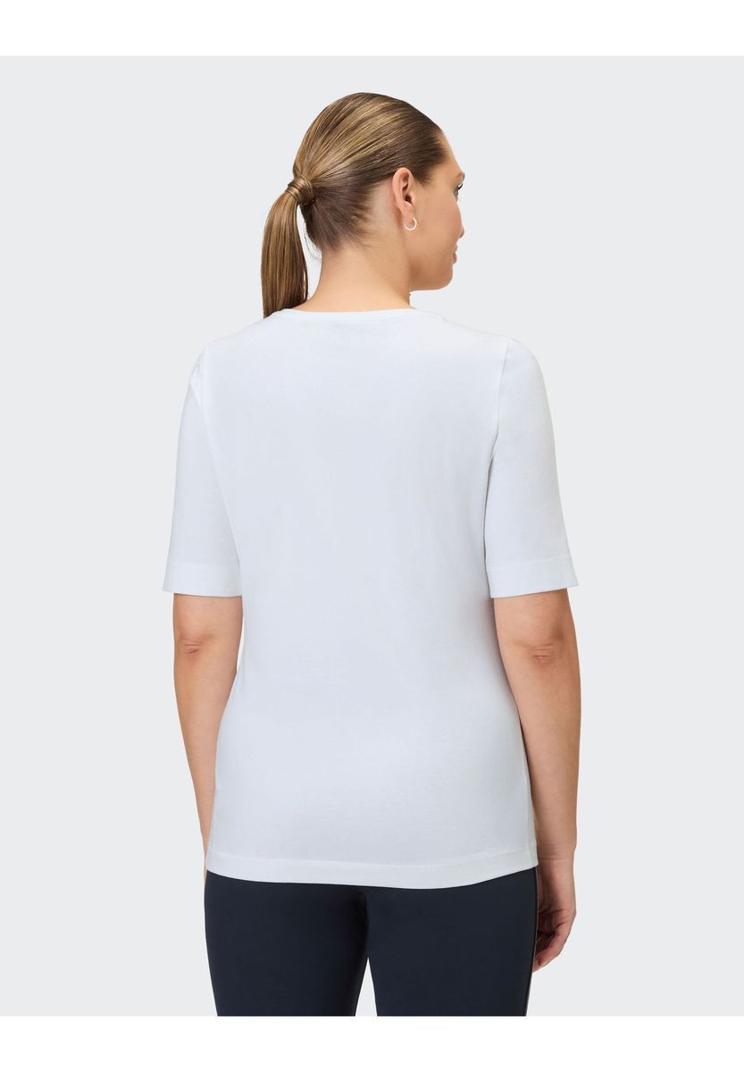 Weißes Baumwollmischgewebe Grafik T-Shirt