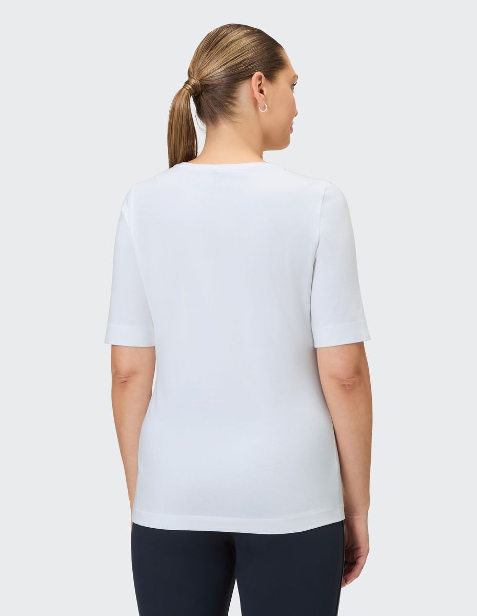 Weißes Baumwollmischgewebe Grafik T-Shirt