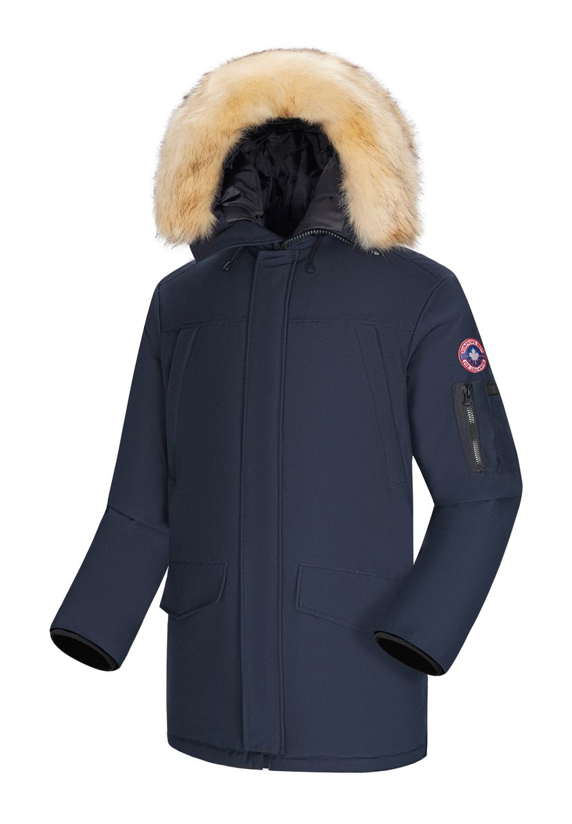 Herren Winterparka mit Kunstfellkapuze