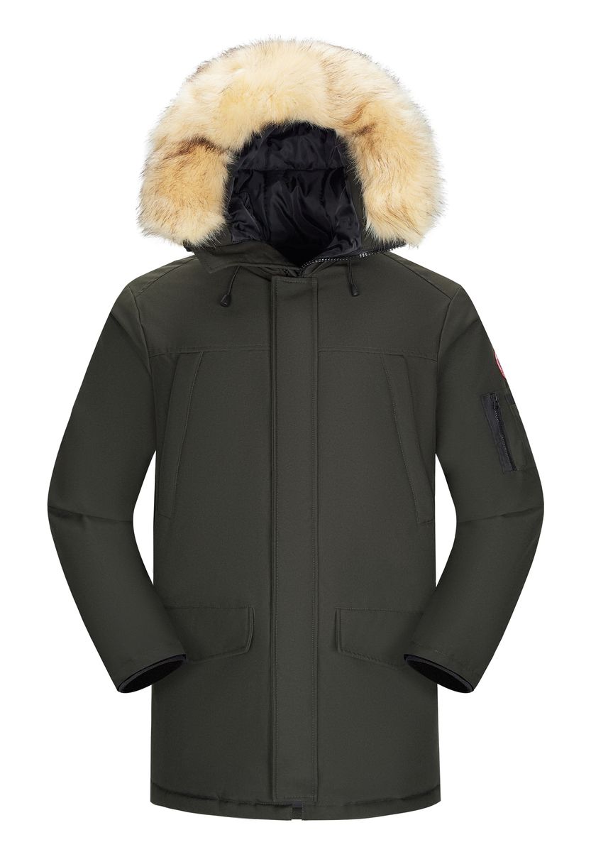 Gefütterter Winterparka mit Kunstfell