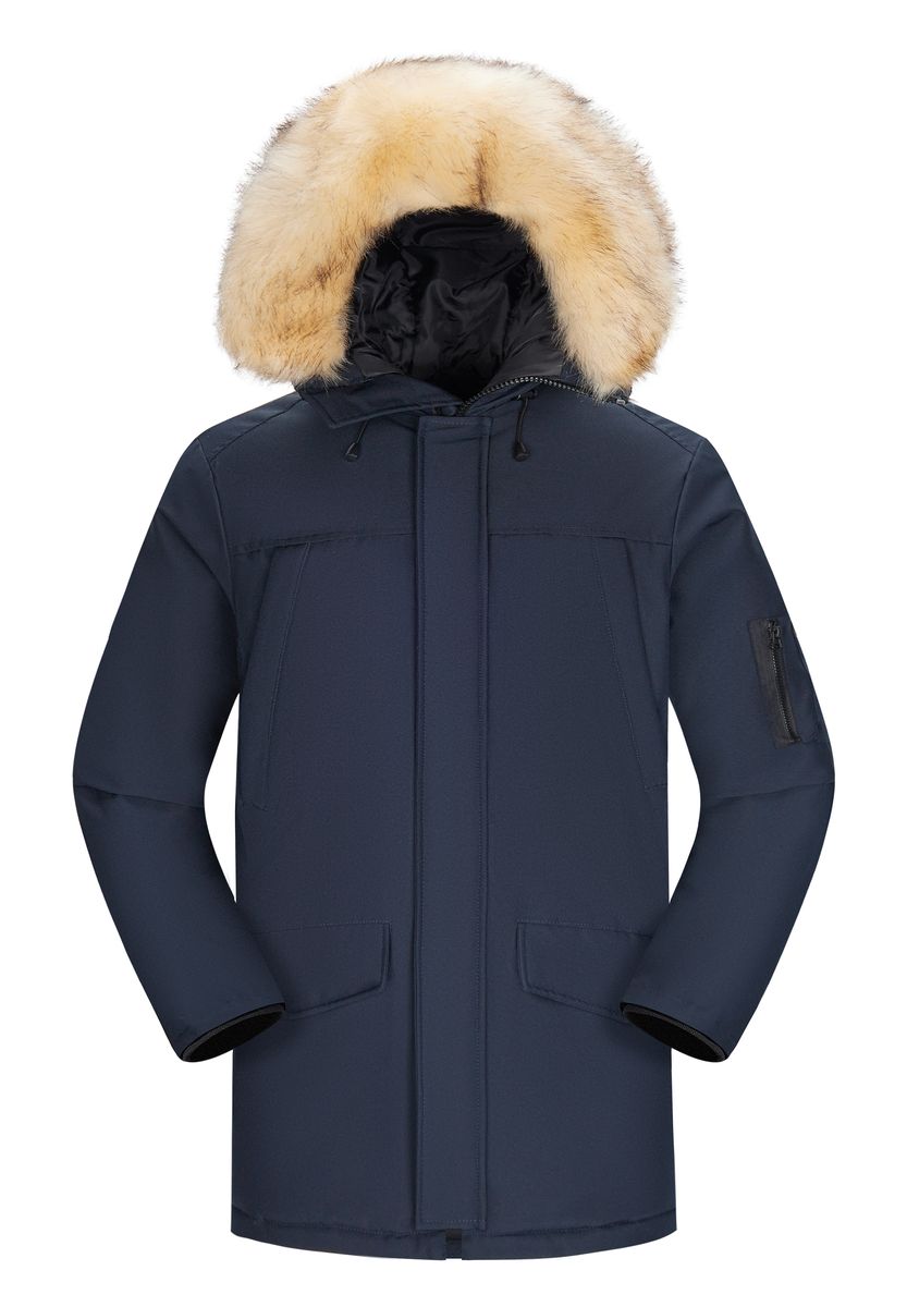 Gefütterter Winterparka mit Kunstfell