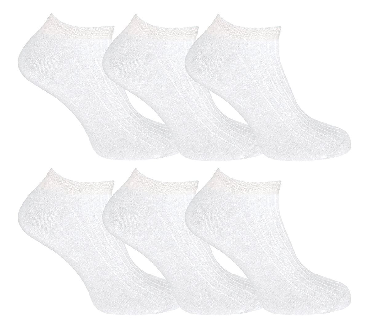 Kinder 100% Baumwolle Knöchel Socken | Sock Snob | Low Cut Trainer Socken für Jungen & Mädchen - Weiß