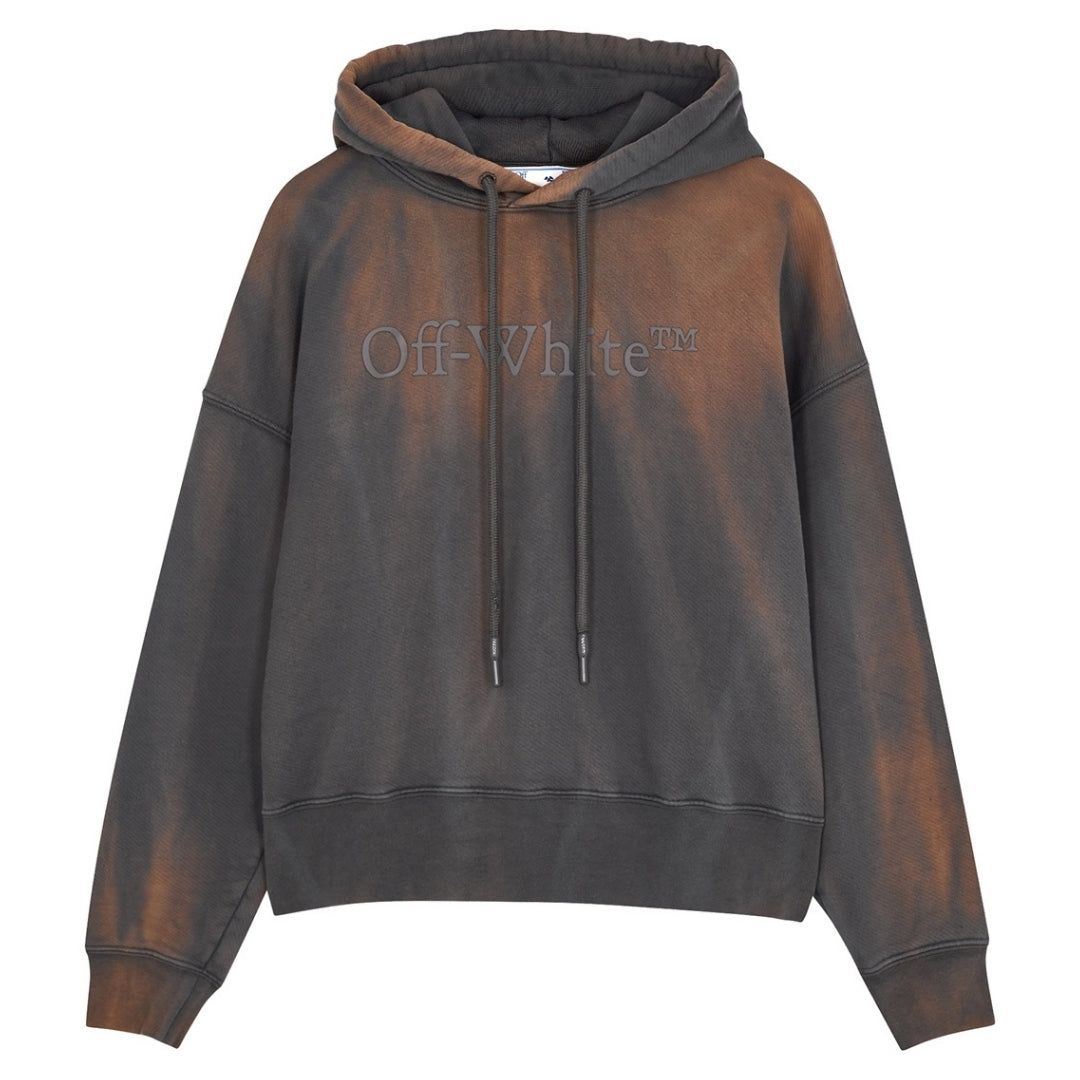 Kapuzenpullover mit Distressed-Logo und Kordelzug