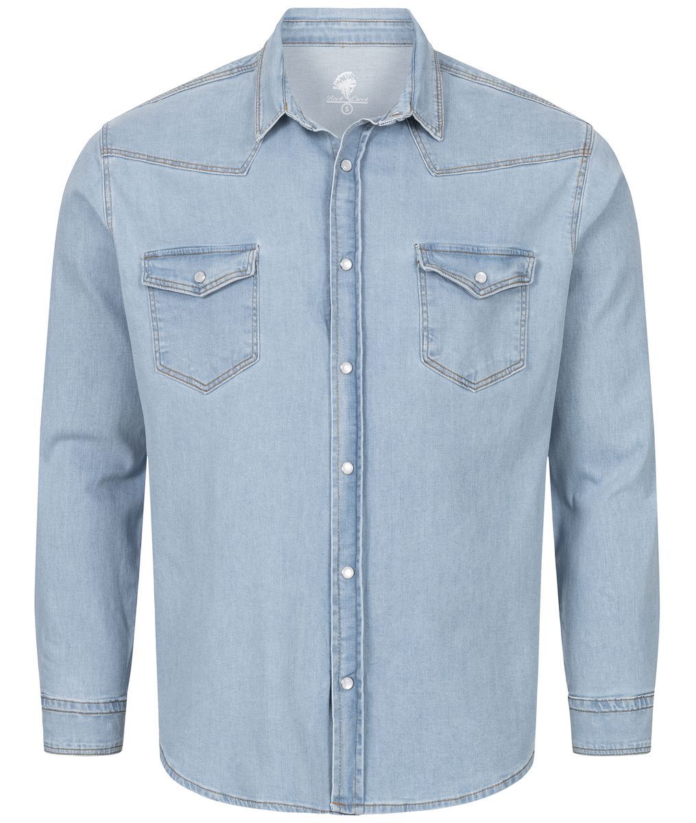 Hellblaues Jeanshemd im Western-Stil