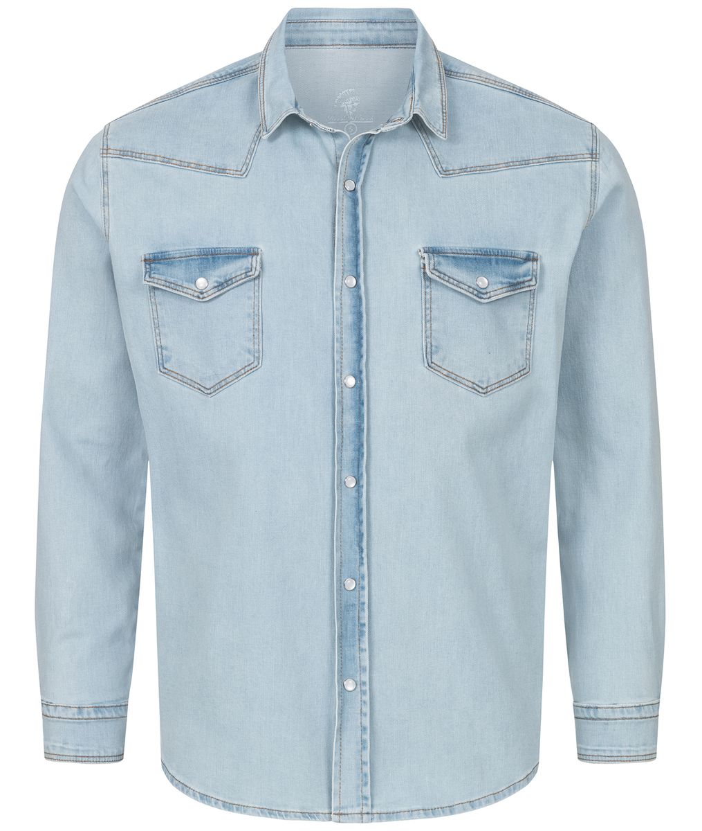 Hellblaues Jeanshemd im Western-Stil