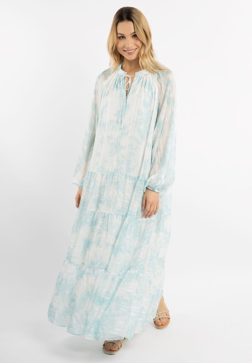Luftiges Batik-Maxikleid mit Stufen