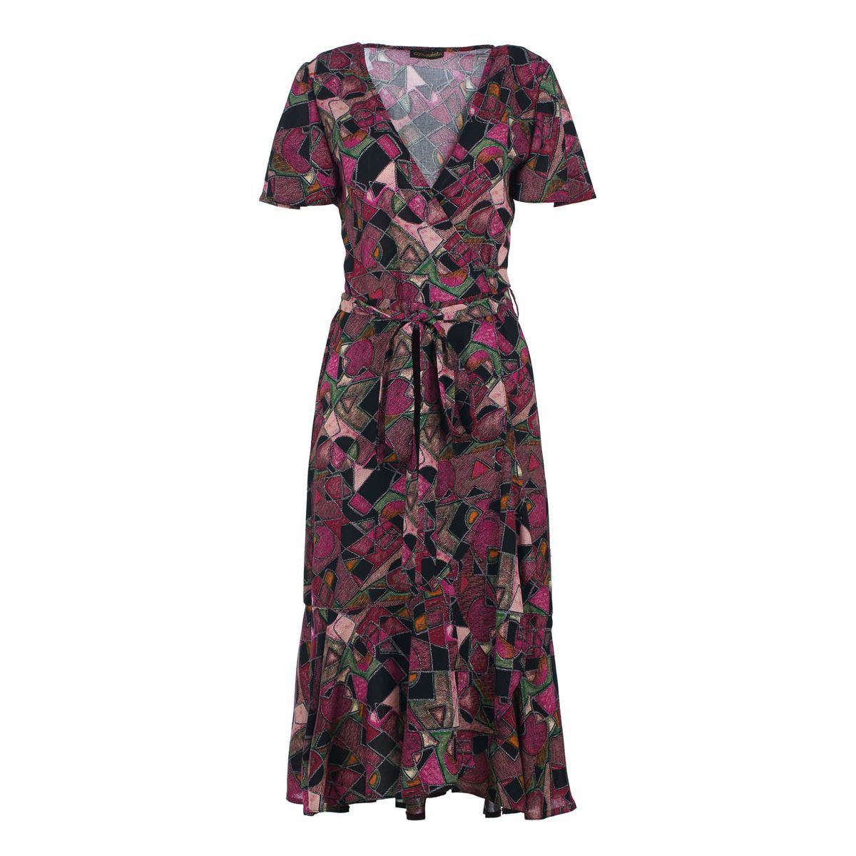 Viskose Midikleid mit geometrischem Print
