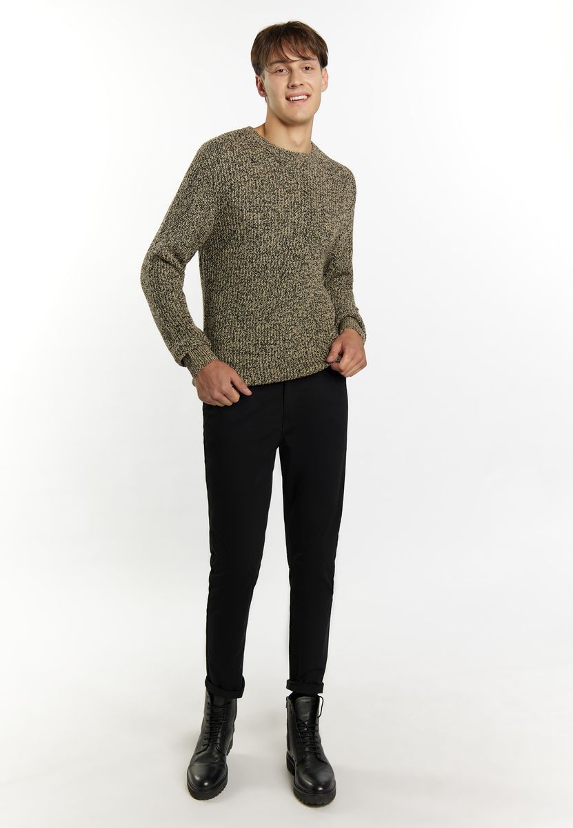 Klassischer Rippstrick-Melange-Pullover