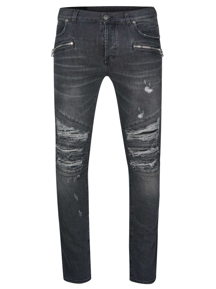 Distressed Slim Fit Denim Jeans