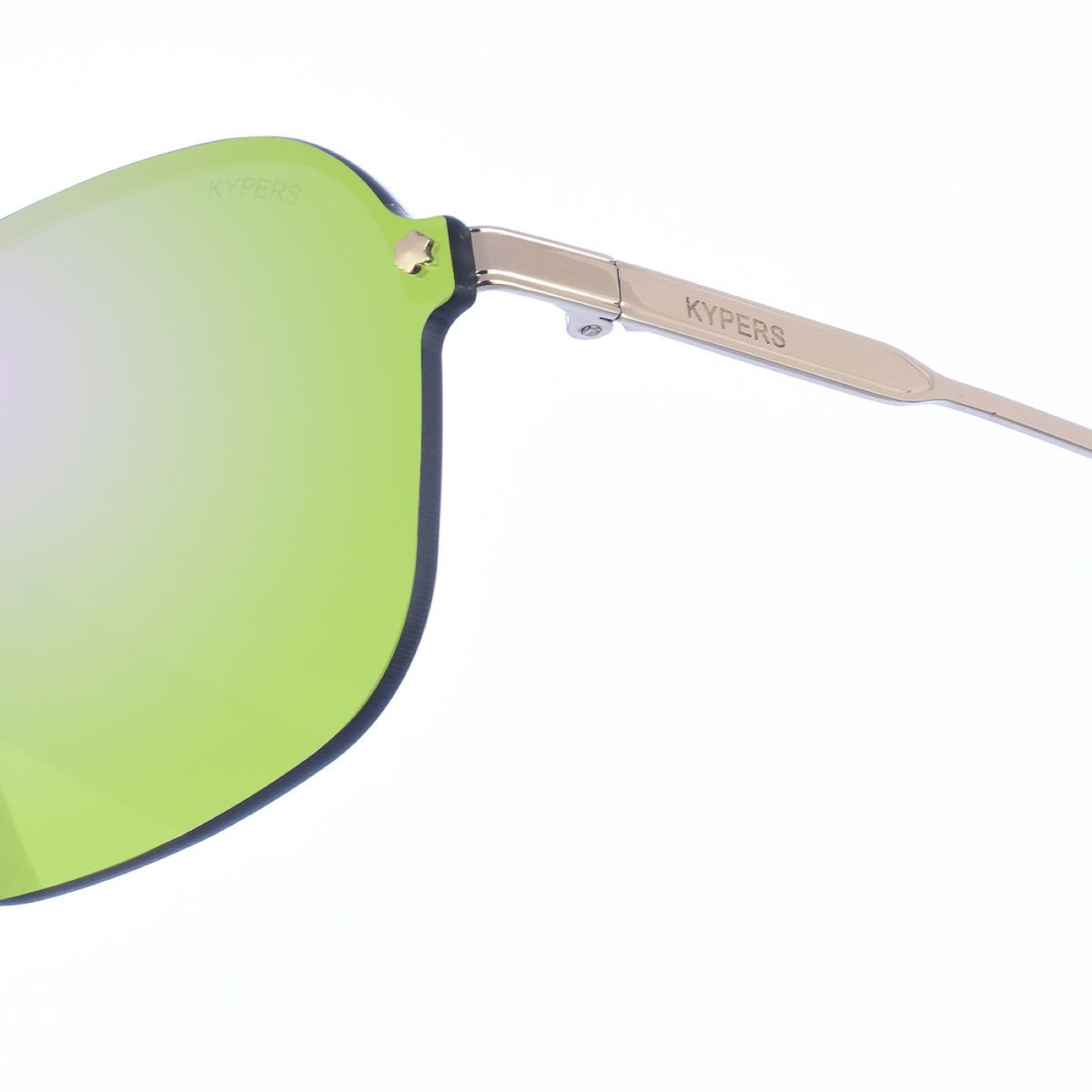 Geometrische Doppelsteg-Sonnenbrille mit Verspiegelung