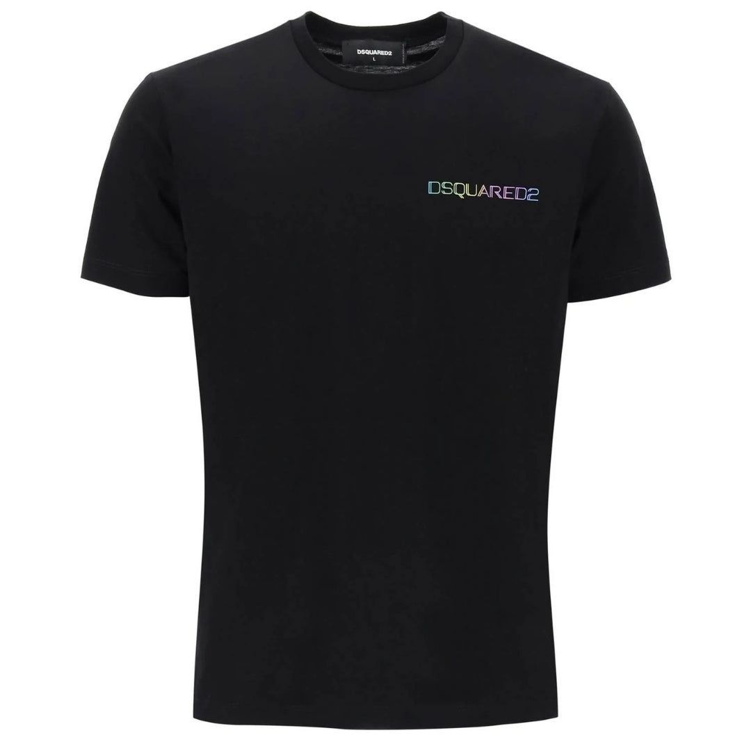 Schwarzes Herren T-Shirt mit Rundhalsausschnitt