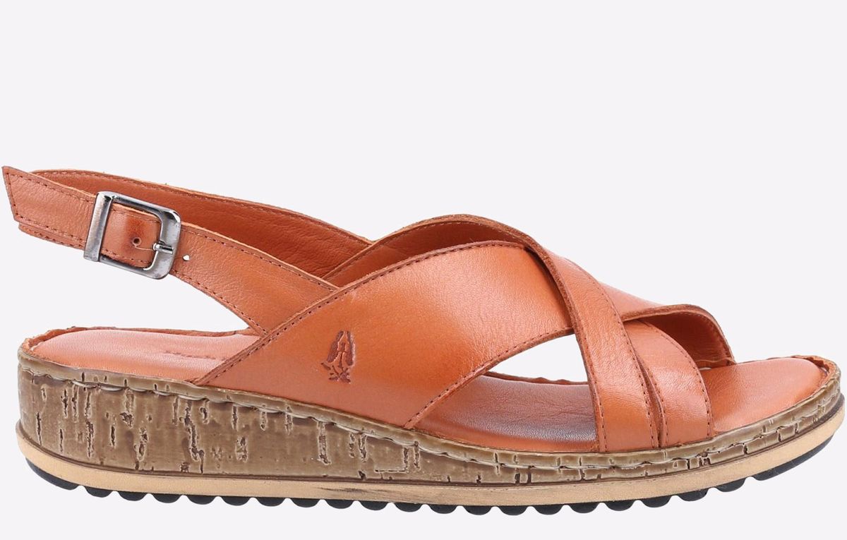 Crossover-Keilsandaletten aus Leder