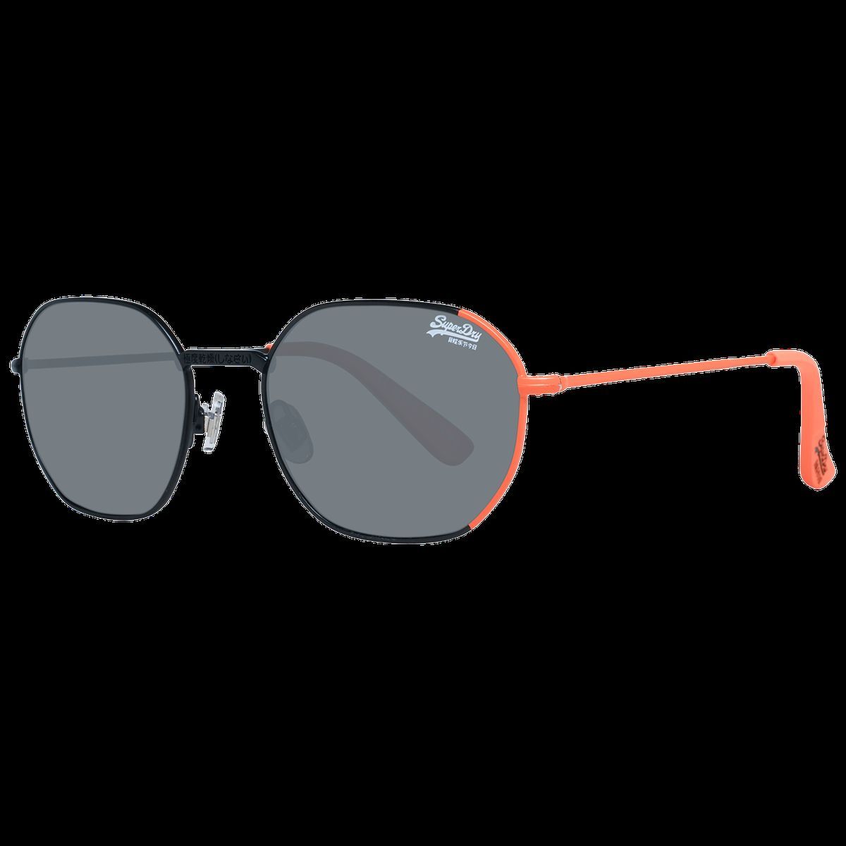 Geometrische Sonnenbrille mit farbigen Akzenten