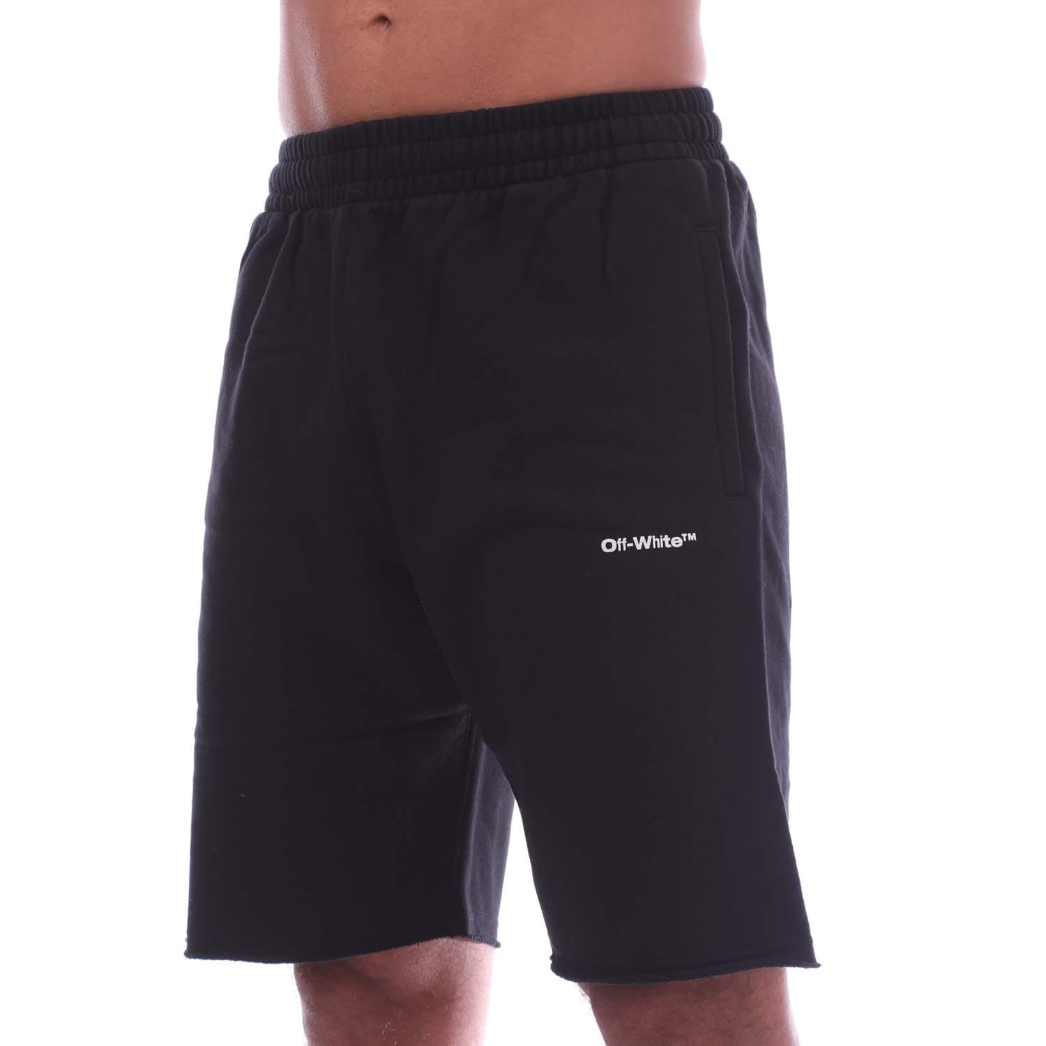 Schwarze Sweatshorts mit Kordelzug und Rohsaum