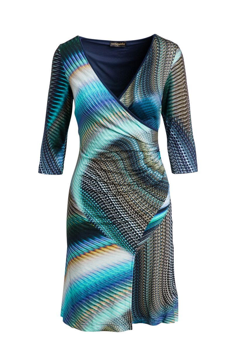 Bedrucktes Faux-Wickel-Midikleid