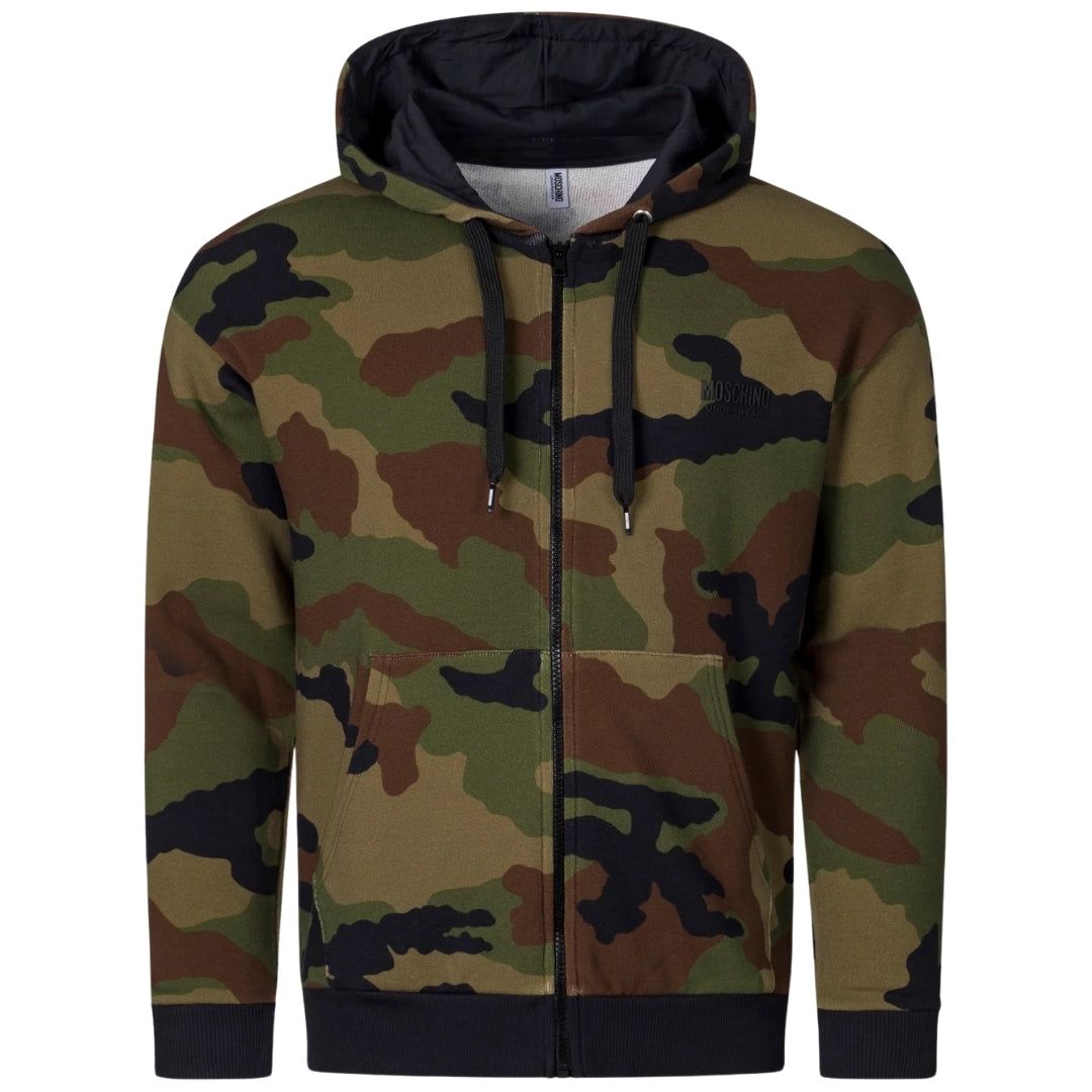 Kapuzenpullover mit Camouflage-Reißverschluss