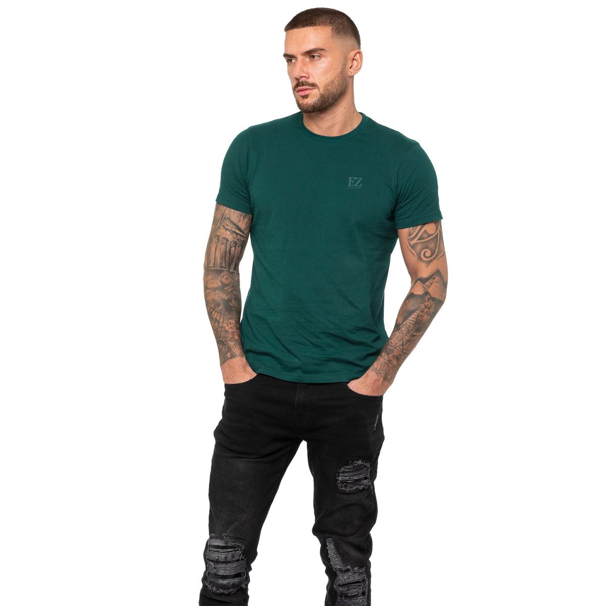 Essentielles Jersey-Modell mit Rundhalsausschnitt