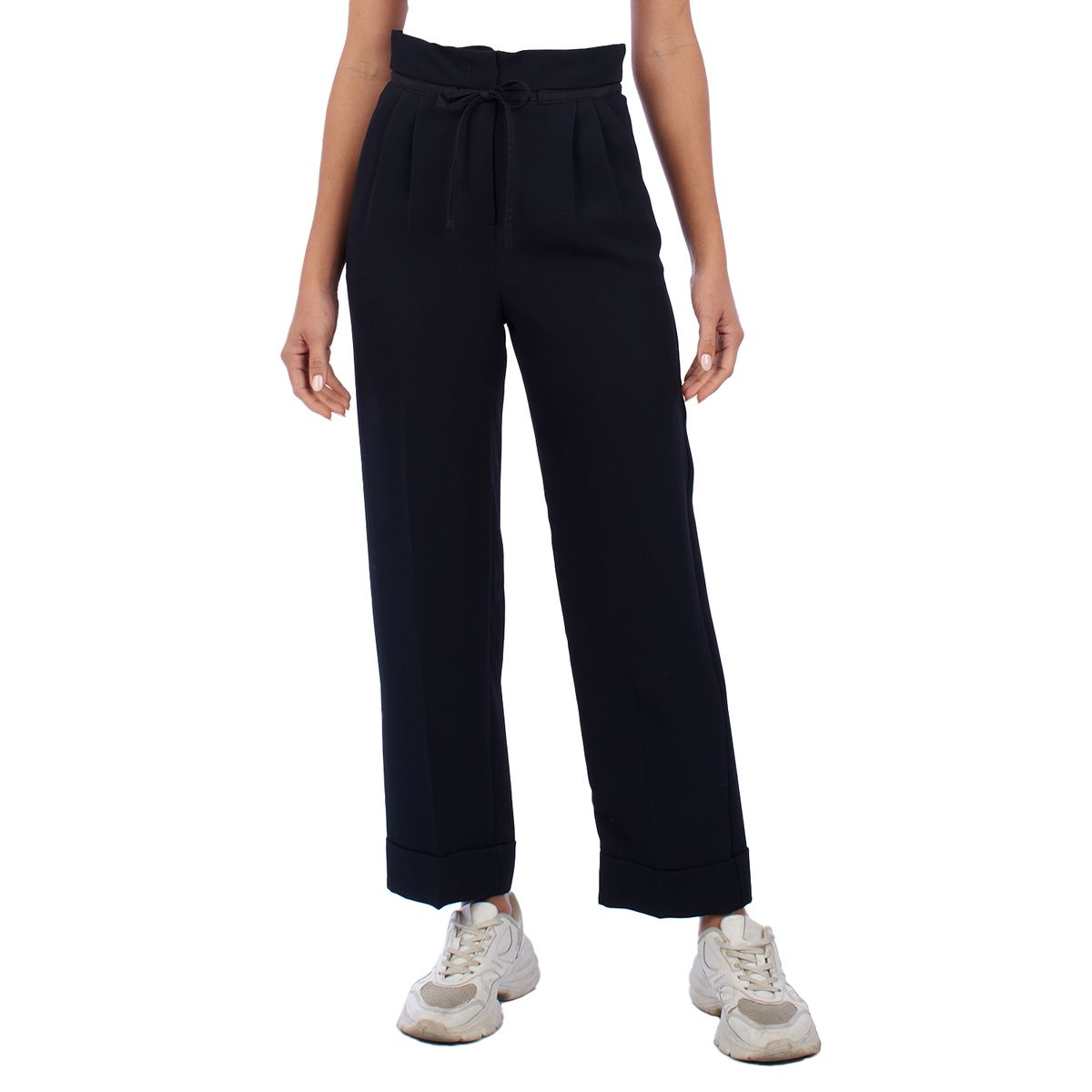 Hochtaillierte Palazzo-Hose mit weitem Bein