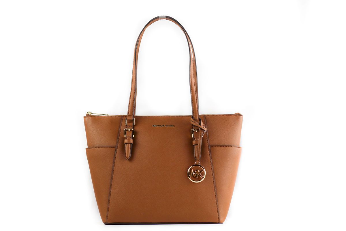 Michael Kors Femme Charlotte Signature Grand sac fourre-tout en cuir avec fermeture éclair en haut Sac à main