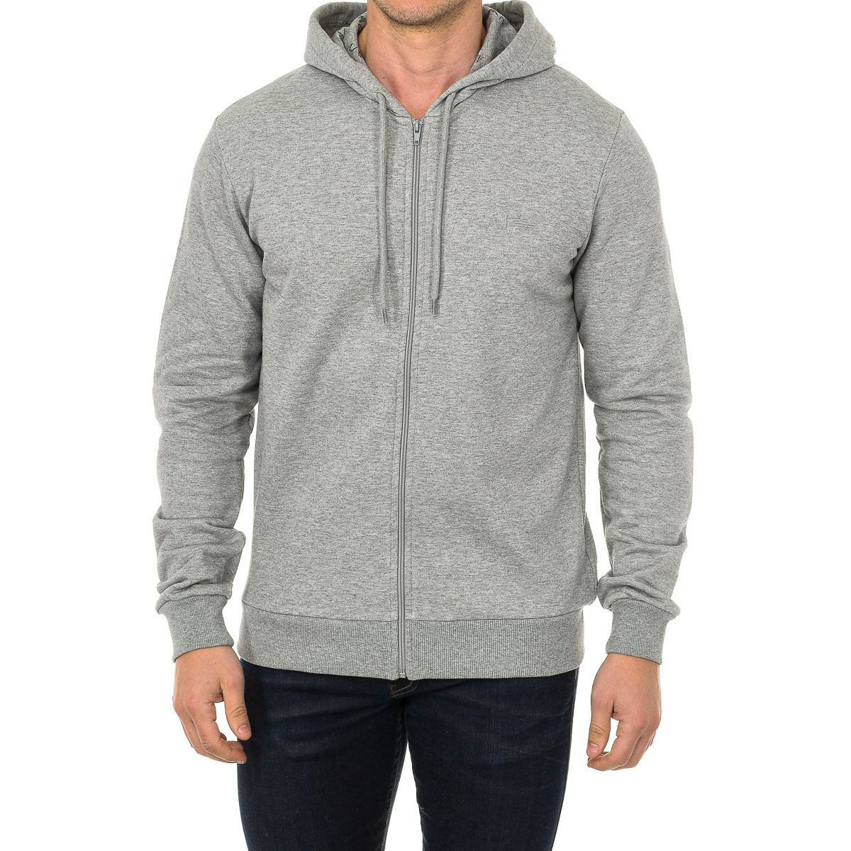 Klassischer Baumwoll-Kapuzenpullover mit Reißverschluss