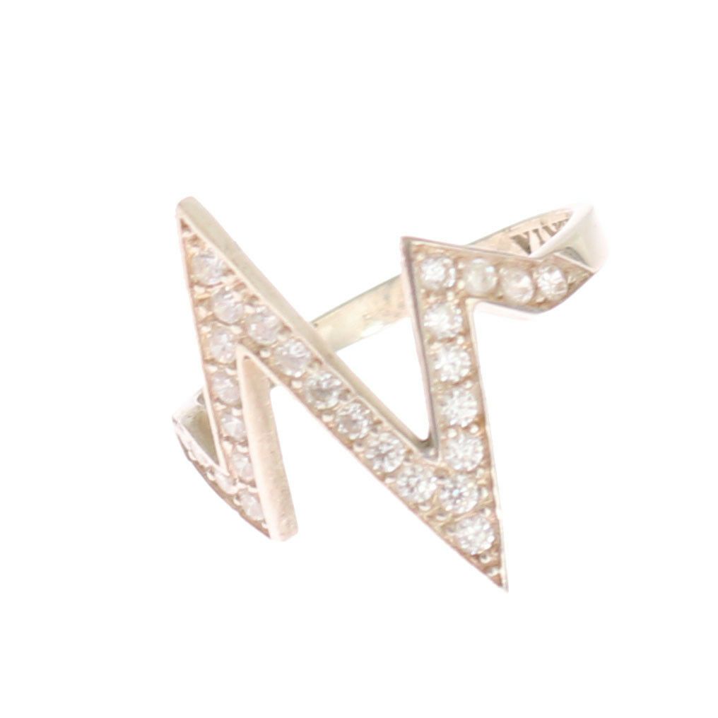 Nialaya Silber Authentischer Damen Klarer Ring
