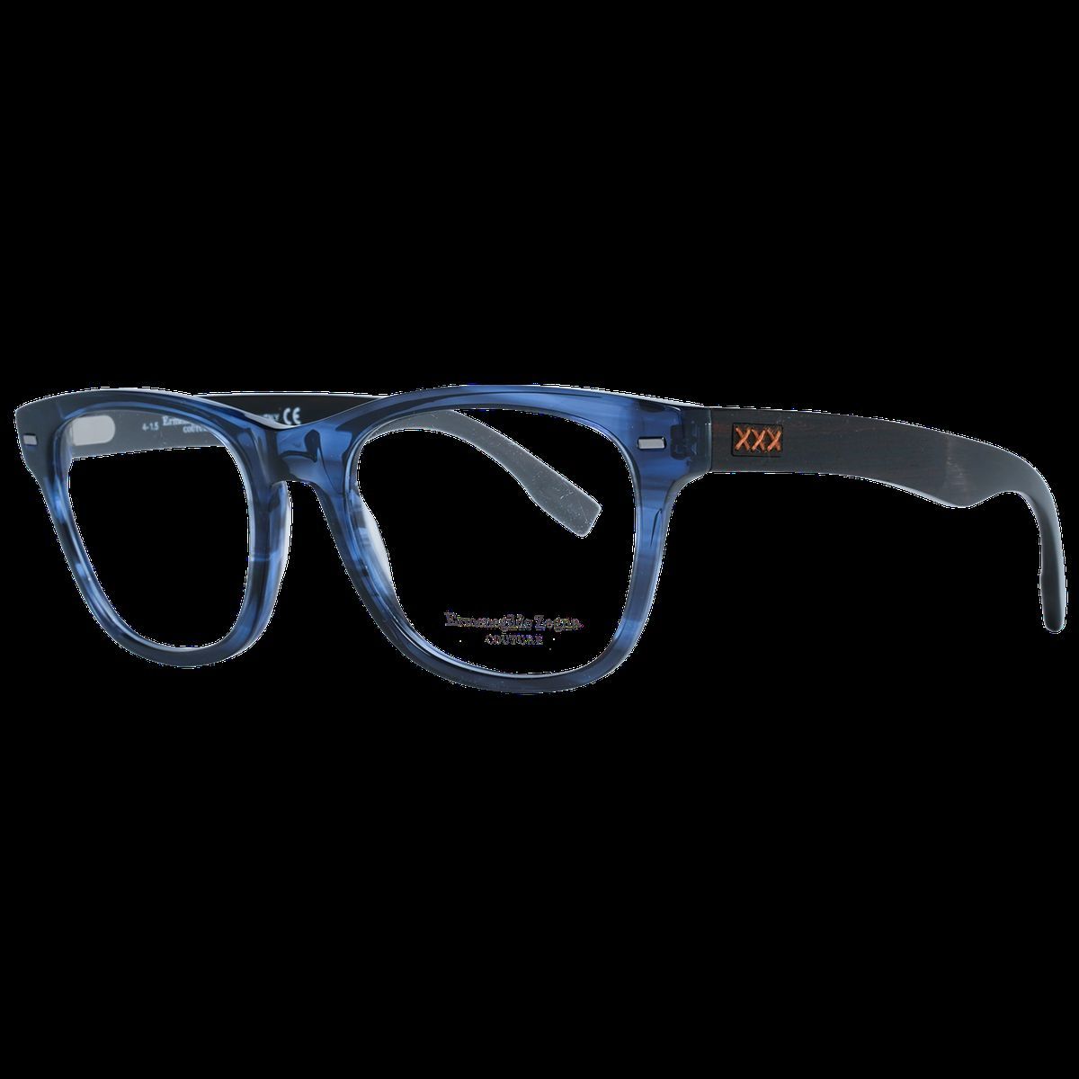 Blaue Rechteckige Vollrand Optische Brille