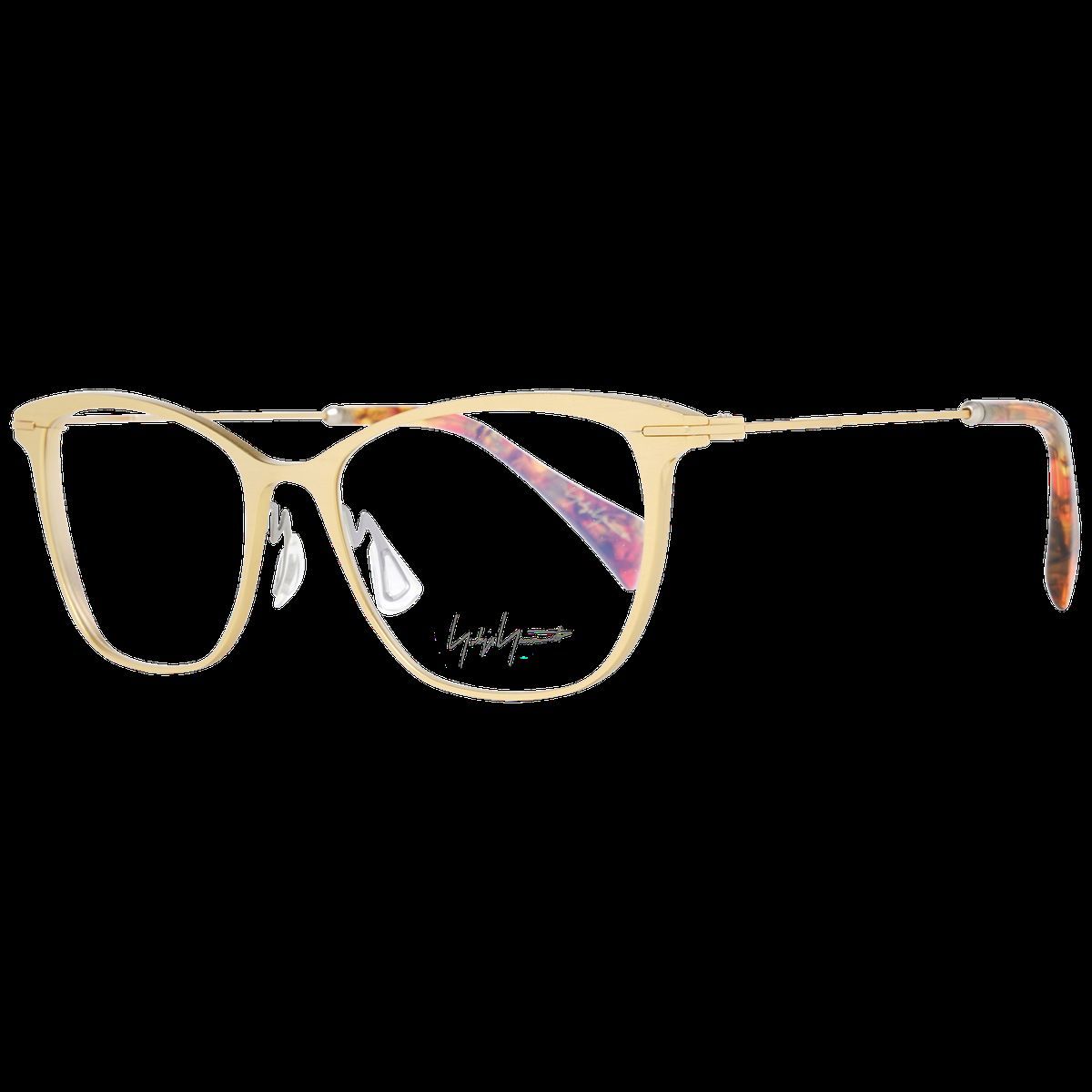 Goldene Cat-Eye-Brille mit gemusterten Akzenten
