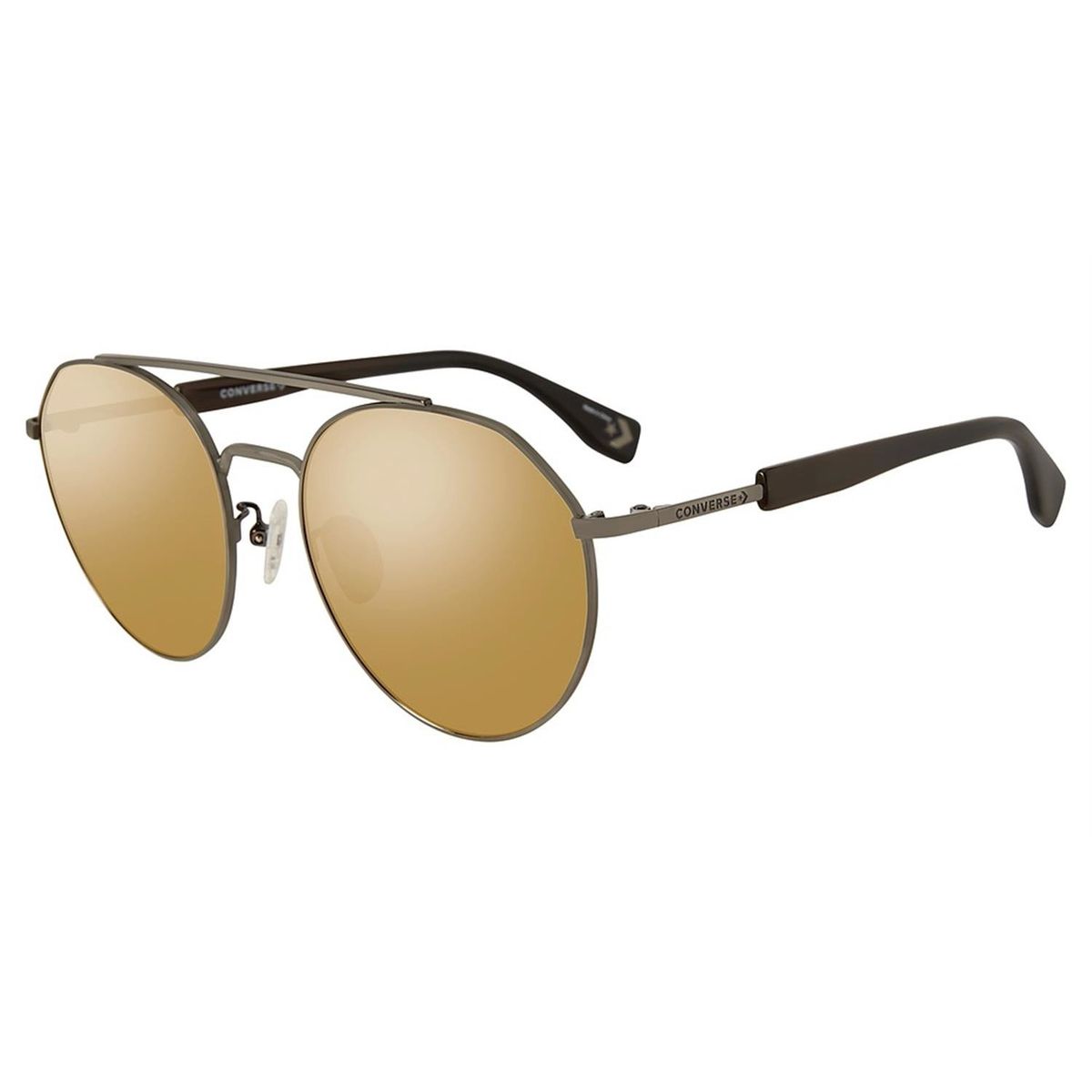 Runde Metall Sonnenbrille mit blauen Gläsern