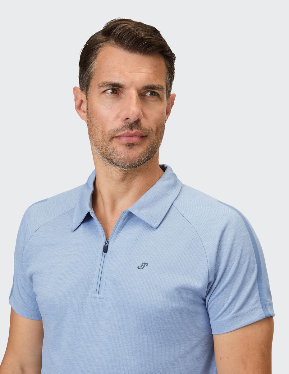 Herren Kurzarm Poloshirt mit Reißverschluss