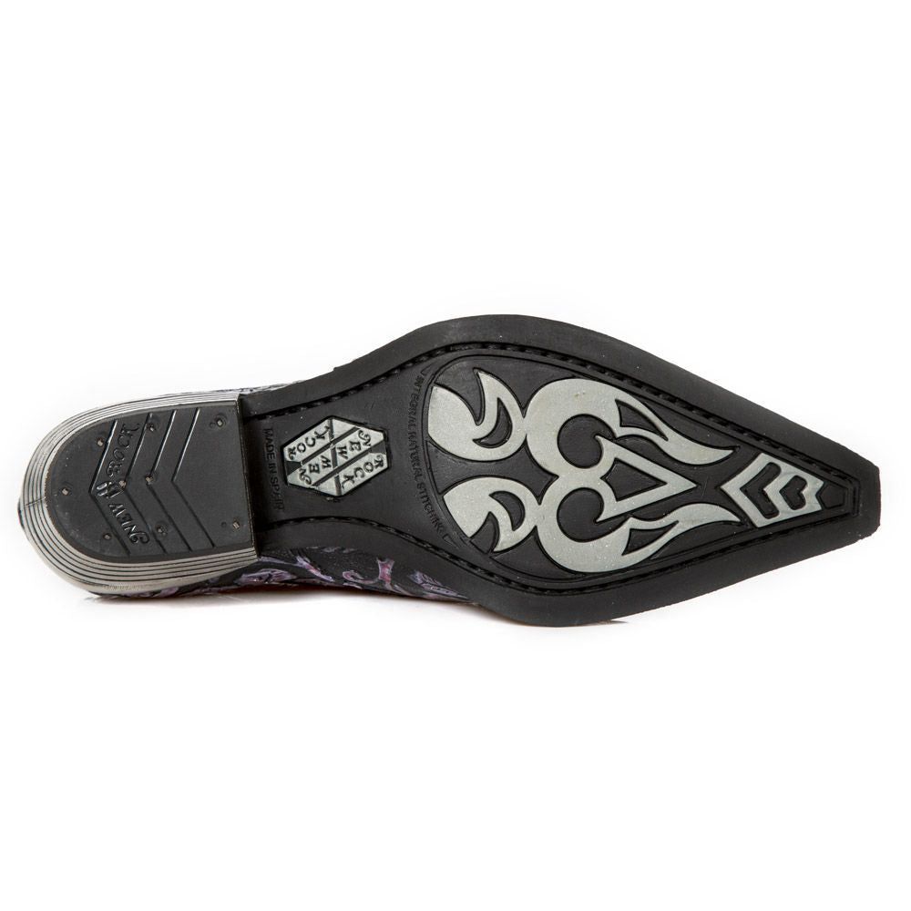 Floral geprägte Schnallenschuhe mit Spitze
