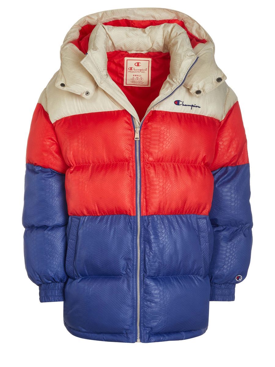 Farbblock Steppjacke mit Kapuze