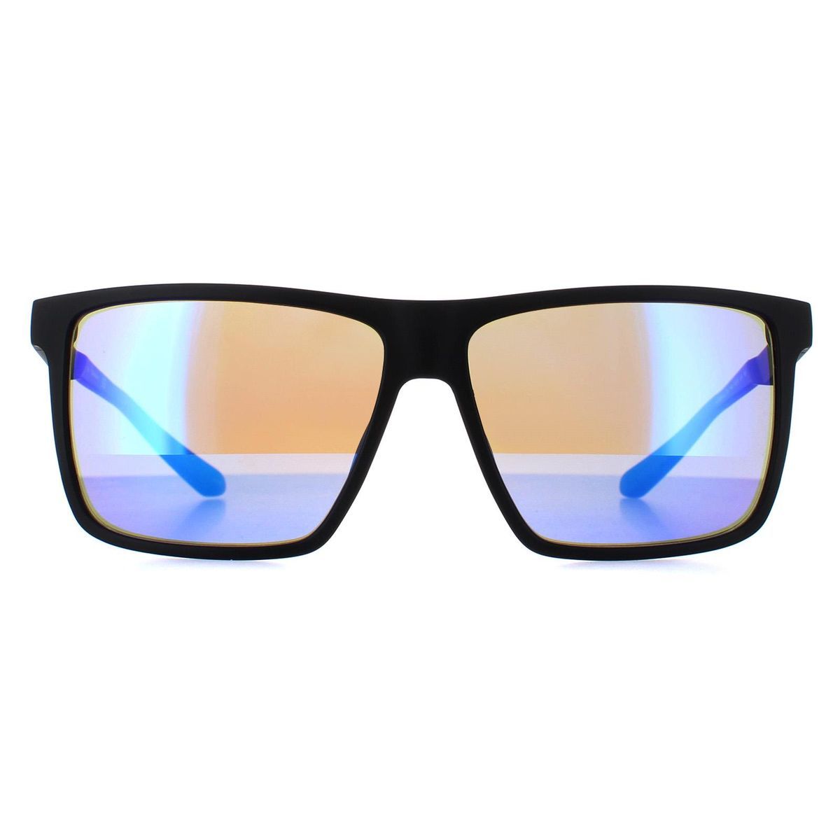 Moderne quadratische Sonnenbrille mit verspiegelten Gläsern