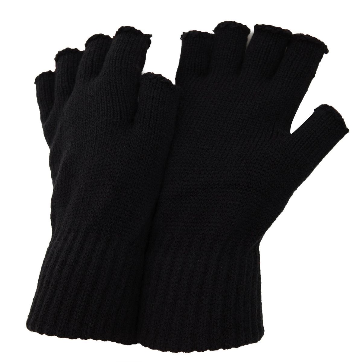 Klassische fingerlose Strick-Winterhandschuhe