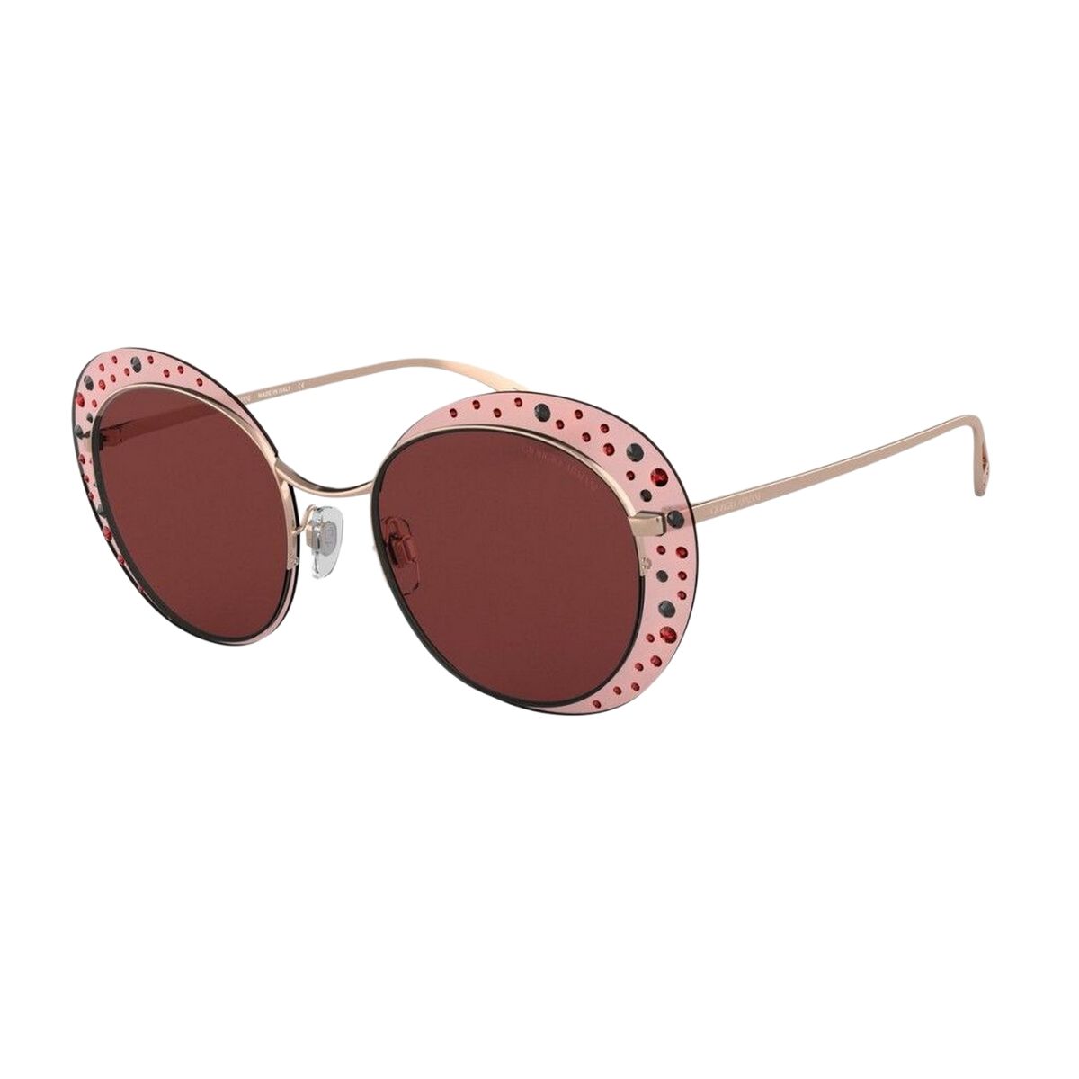 Runde Sonnenbrille aus Metall mit Verzierungen