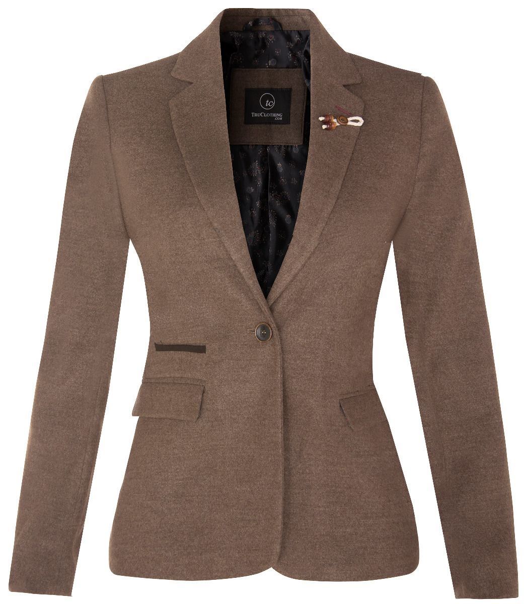 Taillierter Tweed-Blazer mit Fischgrätenmuster