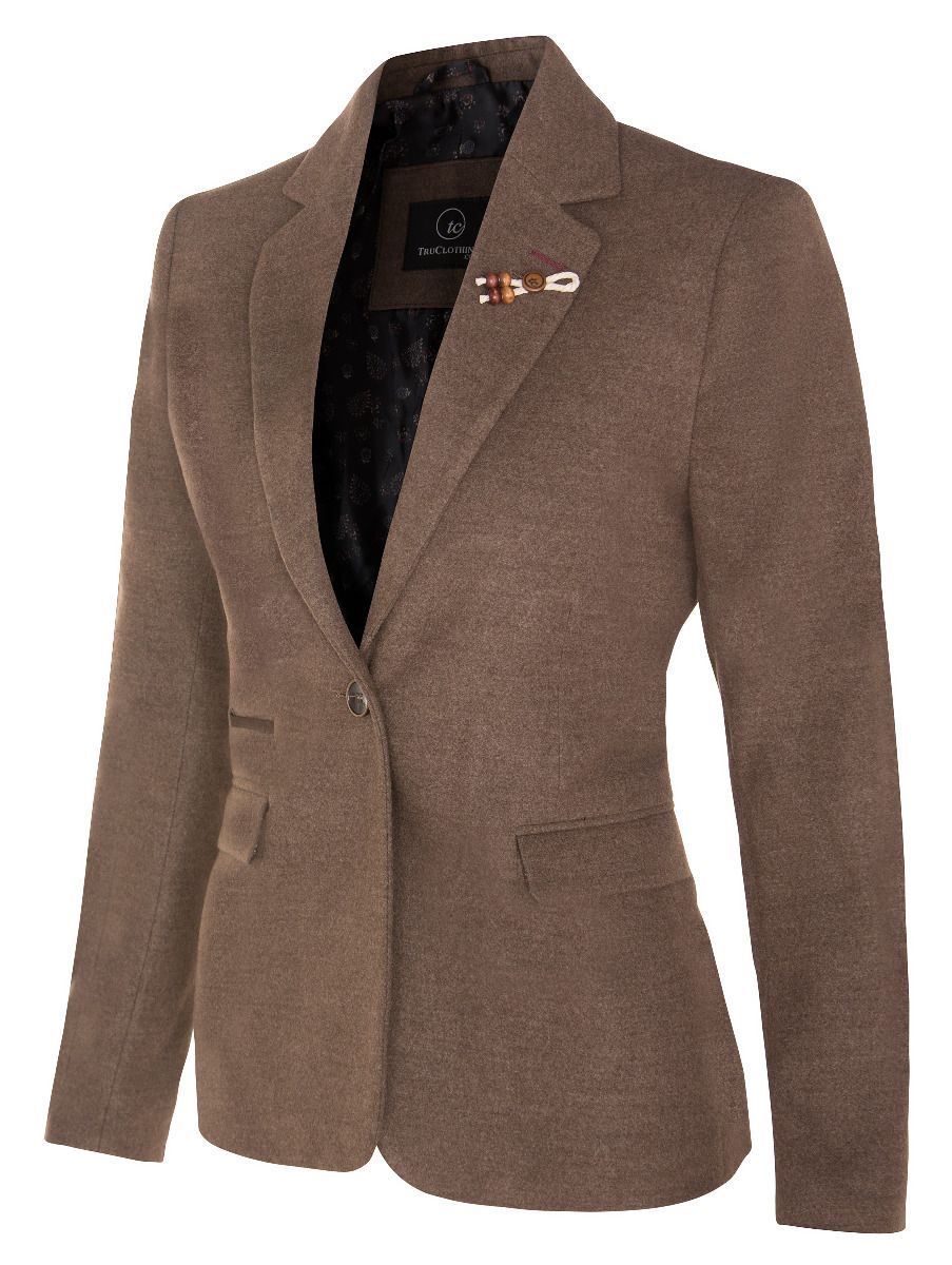 Taillierter Tweed-Blazer mit Fischgrätenmuster