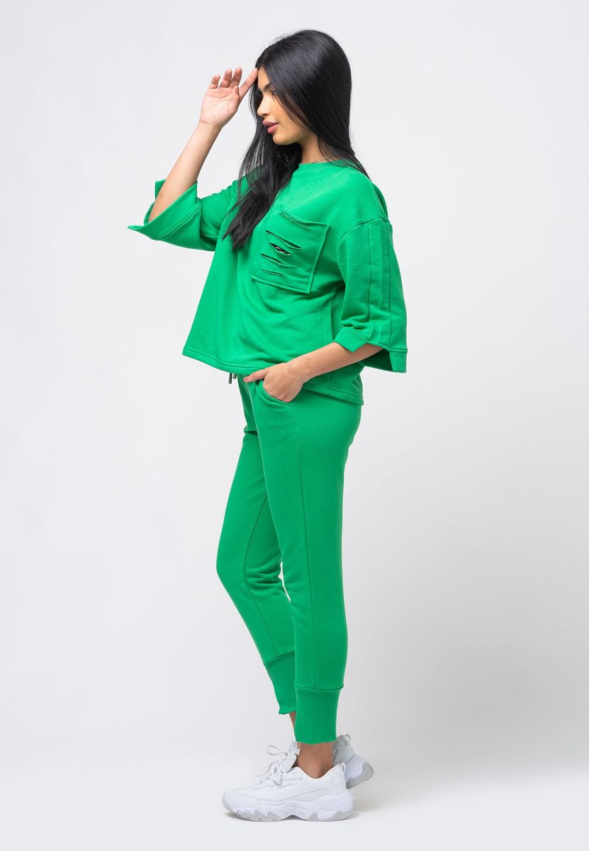Damen Oversize Lounge Set mit Kette