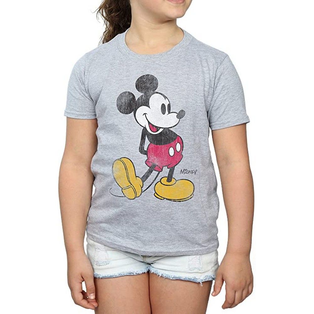Mädchen Grau Mickey Maus T-Shirt