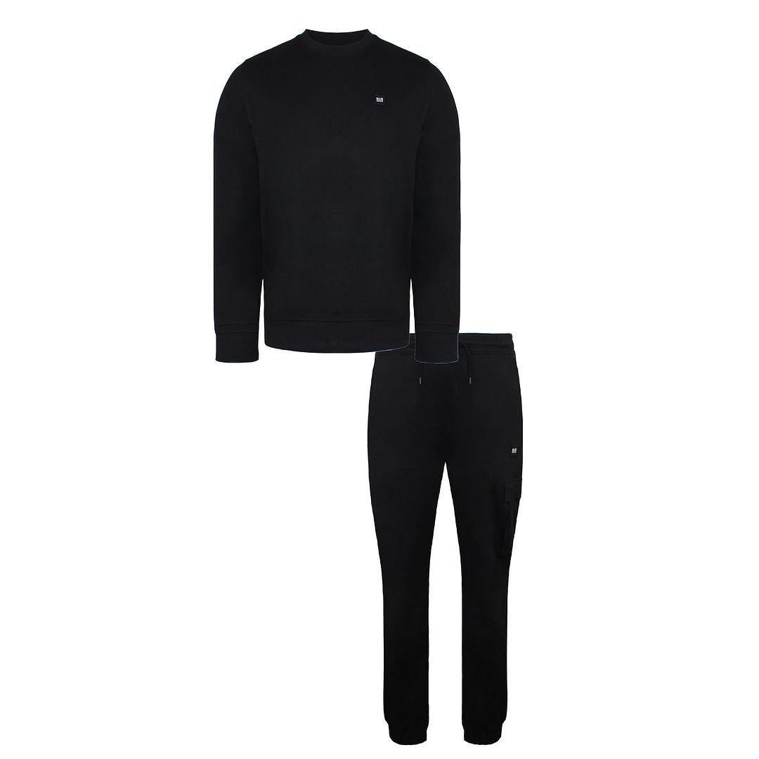 Herren Schwarzes Sweatshirt und Jogginghose Set